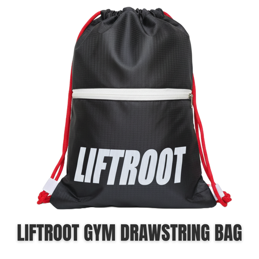 LIFTROOT Gym Kit – Drawstring Gym Bag with Wrist Wraps, 750ml Protein Shaker & Microfiber Towel