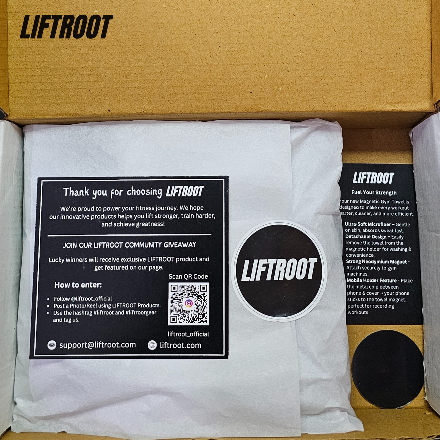 LIFTROOT Magnetic Microfiber Gym Towel – Stick Anywhere. Film Every Rep.