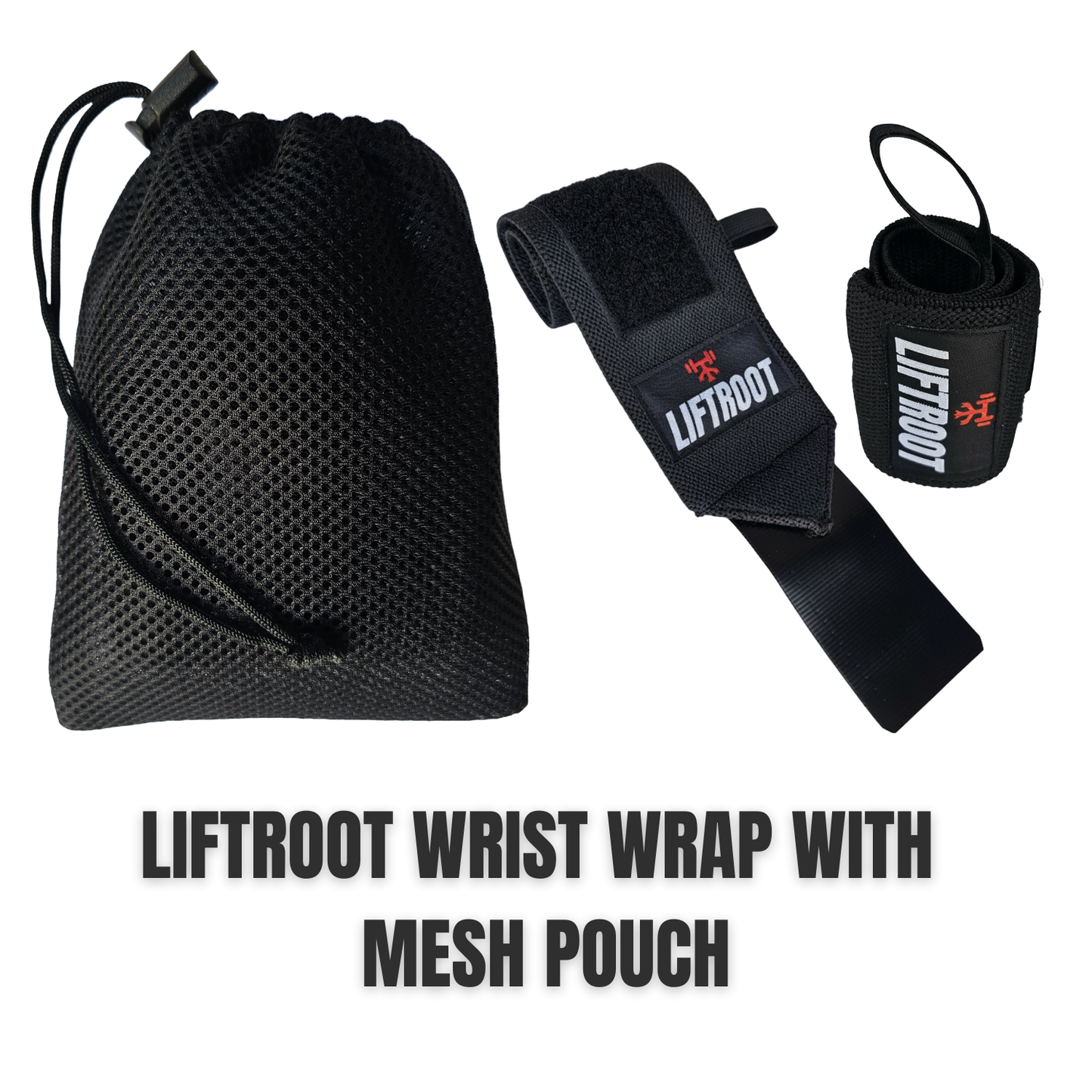 LIFTROOT Gym Kit – Drawstring Gym Bag with Wrist Wraps, 750ml Protein Shaker & Microfiber Towel