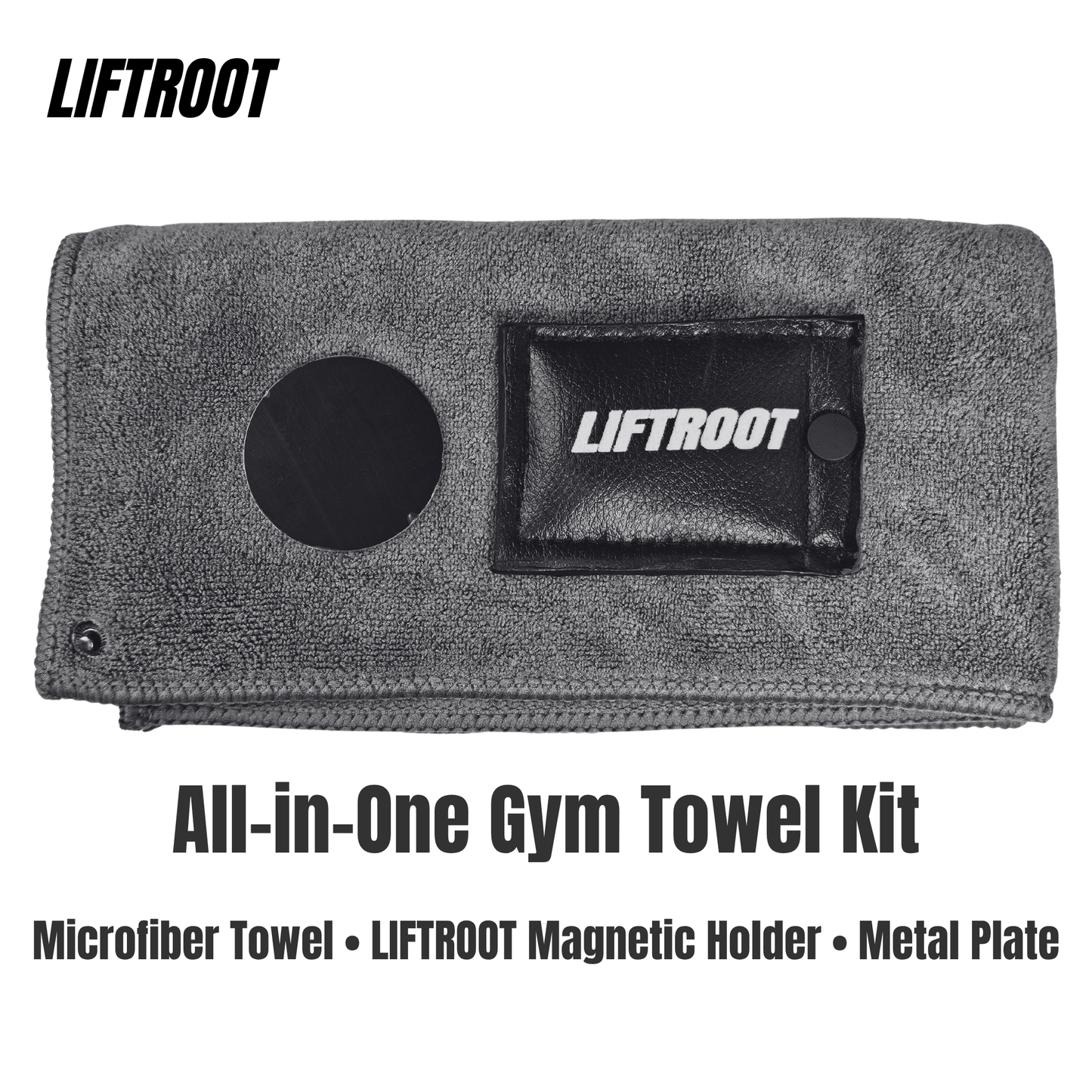 LIFTROOT Magnetic Microfiber Gym Towel – Stick Anywhere. Film Every Rep.