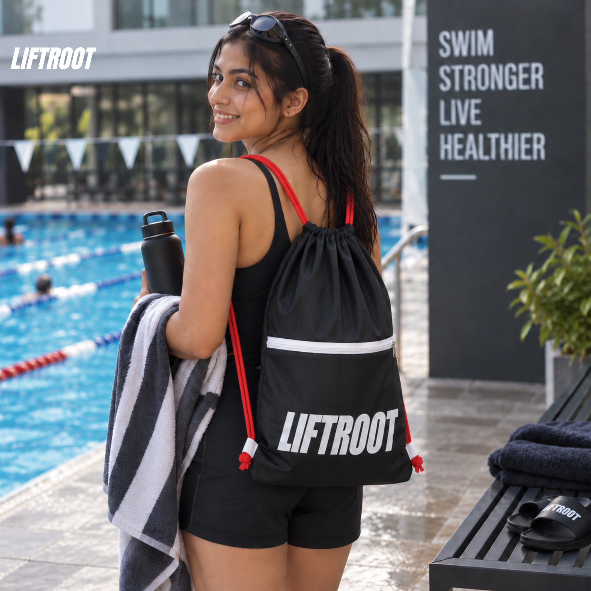 LIFTROOT Gym Drawstring Bag with Zipper Pocket – Lightweight, Water-Resistant Sports Backpack 7 LIFTROOT Gym Drawstring Bag with Zipper Pocket – Lightweight, Water-Resistant Sports Backpack - Image 7