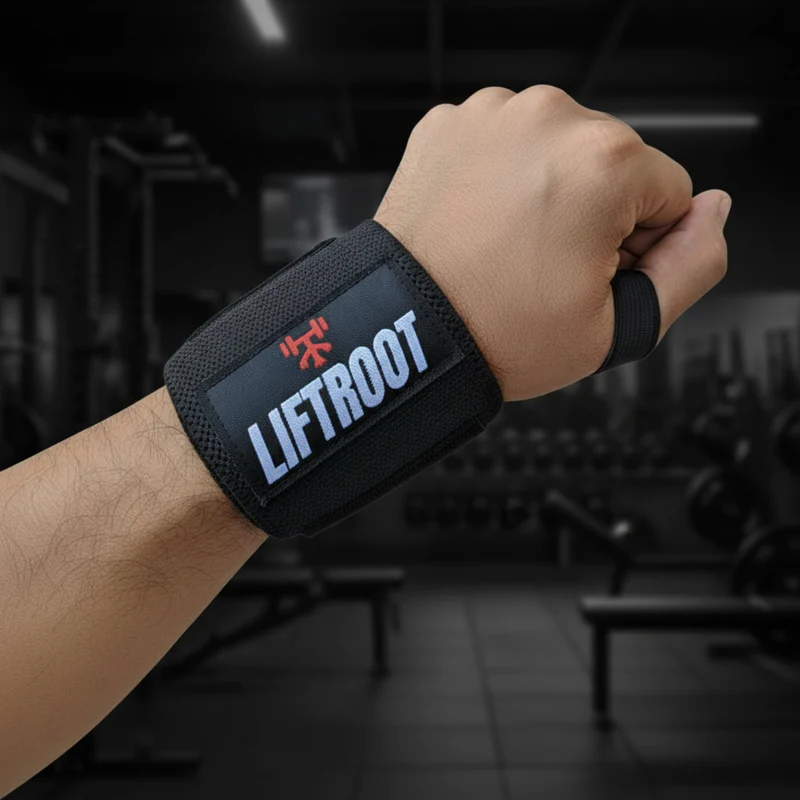 LIFTROOT Durable nylon wrist wraps with thumb loop