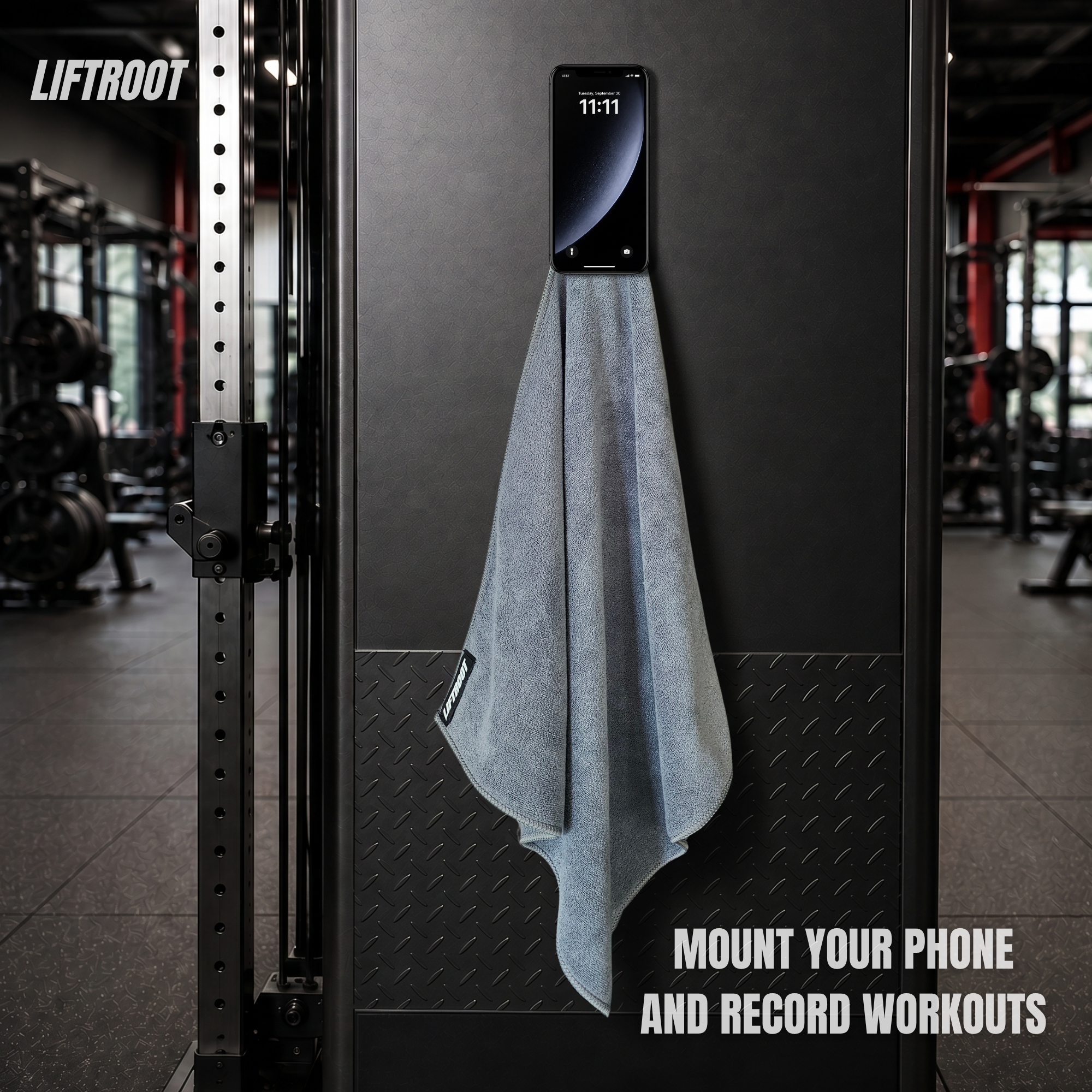 LIFTROOT Magnetic Microfiber Gym Towel – Stick Anywhere. Film Every Rep. 3 LIFTROOT Magnetic Microfiber Gym Towel – Stick Anywhere. Film Every Rep. - Image 3