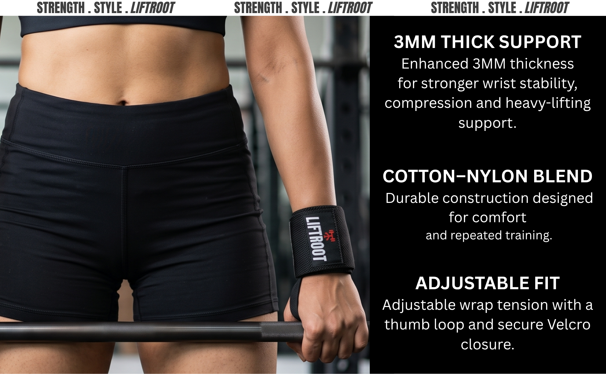 LIFTROOT Wrist Wrap - Gym Wrist Wraps for Weightlifting & Wrist Support 9 LIFTROOT Wrist Wraps with Thumb Loops for Men and women