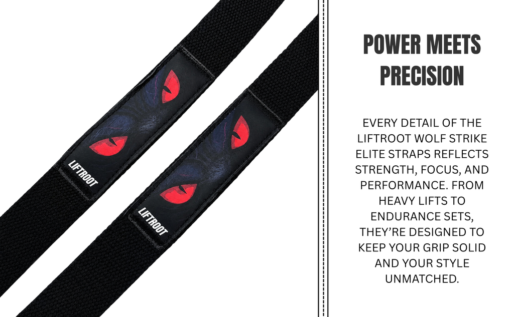 LIFTROOT Wolf Strike Elite – Weight Lifting Straps for Gym 7 Weight Lifting Straps wolf strike elite design
