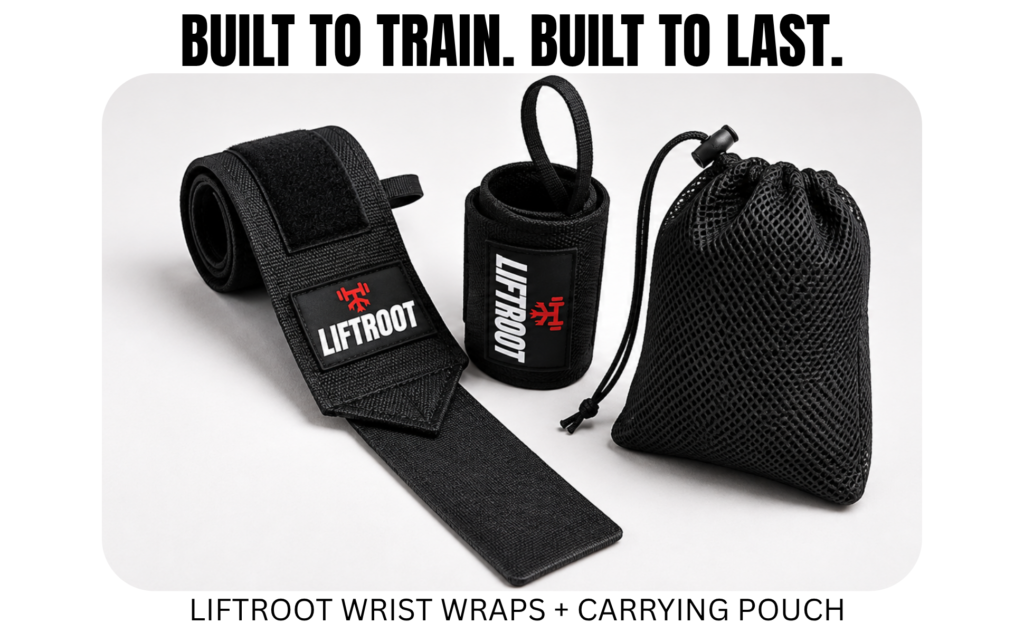 LIFTROOT Wrist Wrap - Gym Wrist Wraps for Weightlifting & Wrist Support 10 LIFTROOT Wrist Wraps with Carrying Pouch